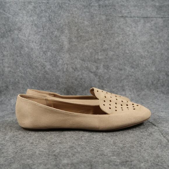 Just Fab Shoes Womens 8 Loafer Flats Slip On Perforated Casual Deyana Fashion - Picture 1 of 12